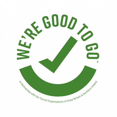 A green tick with writing going over the top that says: "We're good to go".